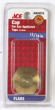 CAP GAS APPL BRASS 15/16