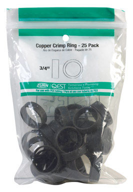 25PK 3/4" PEX Copper Crimp Ring