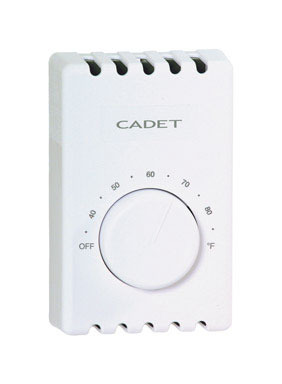 Cadet Wall Mount Heating Dial Single Pole Thermostat