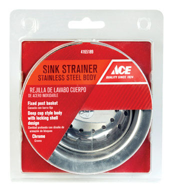 Ace Sink Strainer 4-1/4" Chrome