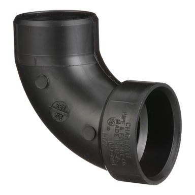 Charlotte Pipe 1-1/2 in. Hub  T X 1-1/2 in. D Spigot  ABS 90 Degree Elbow