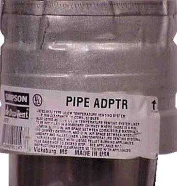 ADPTR PELLETVENT PIPE 3"