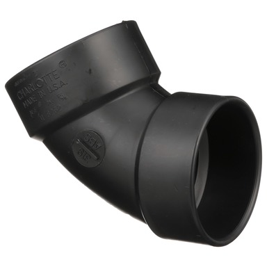 Charlotte Pipe 3 in. Hub  T X 3 in. D Hub  ABS 60 Degree Elbow