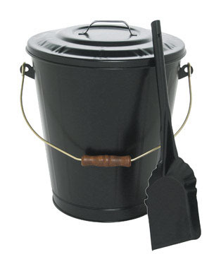 ASH CONTAINER&SHOVEL BLK