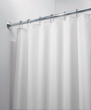 iDesign 72 in. H X 72 in. W White Solid Shower Curtain Liner Polyester