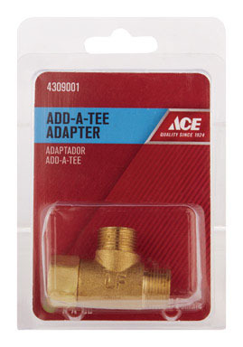 Ace Add A Tee 3/8 in. Female Compression Swivel  T X 3/8 in. D Male Compression  Brass Adapter
