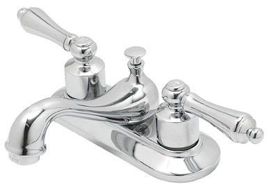 OakBrook Chrome Two-Handle Bathroom Sink Faucet 4 in.