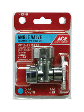 Ace 1/2 in. FIP  T X 1/2 in. S Compression/Slip Joint  Brass Angle Stop Valve