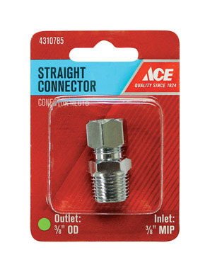 Ace 3/8 in. MPT  T X 3/8 in. D Compression  Brass Straight Connector