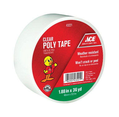 TAPE POLY 2"X36YD CLEAR