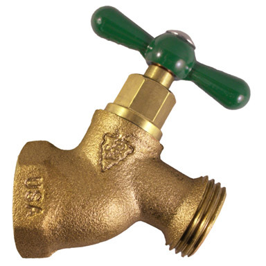 Arrowhead Brass 1/2  FIP  T X 3/4  S MHT Brass No-Kink Hose Bibb