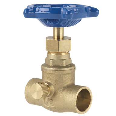 Homewerks 1/2 in. Sweat  T X 1/2 in. S Sweat  Brass Stop and Waste Valve