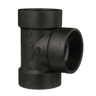 Charlotte Pipe 2 in. Hub  T X 2 in. D Hub  ABS Vent Tee