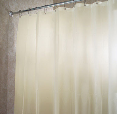 iDesign 72 in. H X 72 in. W Sand Solid Shower Curtain Vinyl