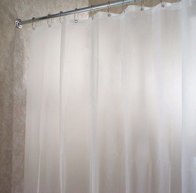 iDesign 78 in. H X 54 in. W Clear Frost Eva Shower Curtain Liner Vinyl