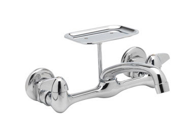 FAUCET WALLMOUNT W/DISH