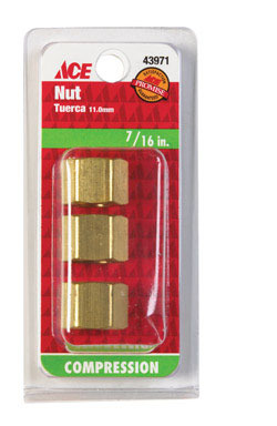 Compreesson Nut 7/16" Brs 3cd