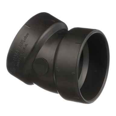 Charlotte Pipe 2 in. Hub  T X 2 in. D Hub  ABS 22-1/2 Degree Elbow