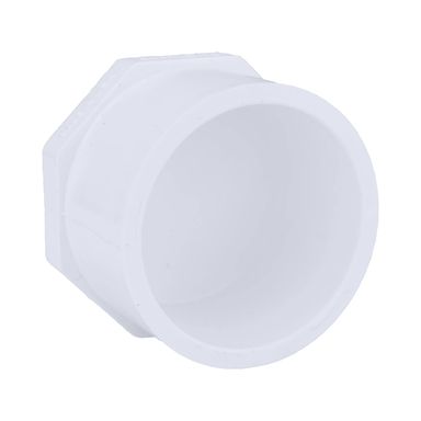 1-1/2" White PVC Plug Spigot