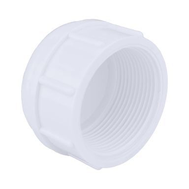 1-1/4" PVC White Cap Threaded