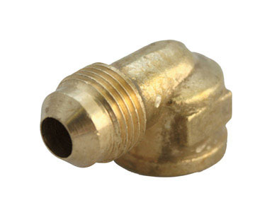 JMF Company 3/8 in. Flare  T X 1/2 in. D FPT  Brass 90 Degree Elbow