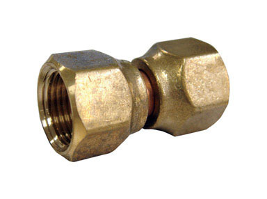 JMF Company 3/8 in. Flare  T X 3/8 in. D Flare  Brass Swivel Connector