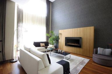 WALLMNT ELEC FIREPLC BLK
