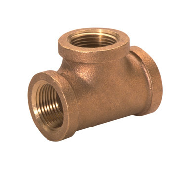 TEE BRASS 1-1/4" FIP LF