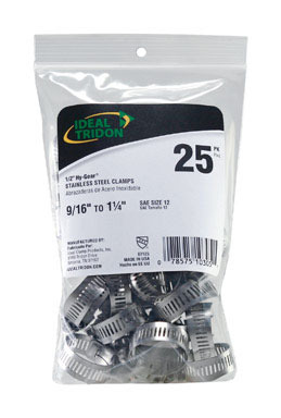 9/16"-1-1/4" HOSE CLAMP 25PK