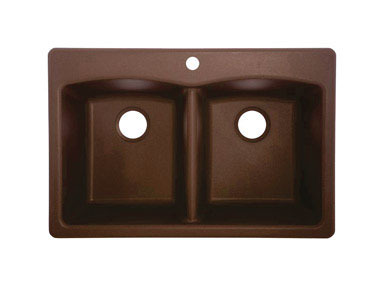 KITCHEN SNK DBL 9" MOCHA