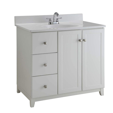 VANITY 2D 2DRWR 36X21WHT