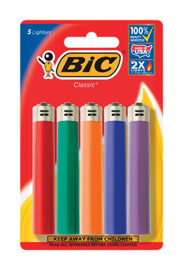 BIC Classic Butane Lighter 5 pk