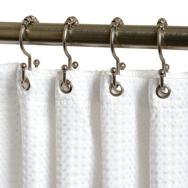 Zenna Home Brushed Nickel Silver Steel Shower Curtain Rings 12 pk