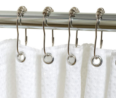 Zenna Home Chrome Silver Metal Shower Curtain Rings 12 pk