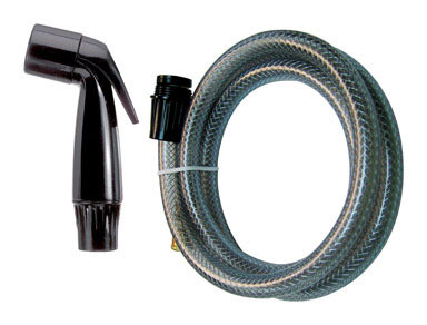 FAUCET HOSE & SPRAY 4 FT BLACK