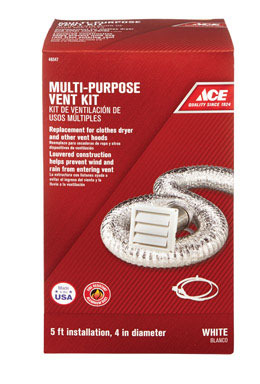 DRYER VENT KIT 4X5'WHT