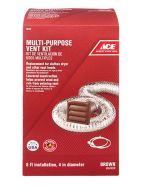 DRYER VENT KIT 4"X8'BRN