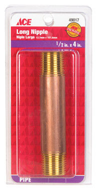 Ace Nipple 1/2"x4" Brs