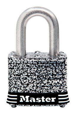 Master Lock 1.5 in. W Steel 4-Pin Tumbler Padlock 1 pk Keyed Alike