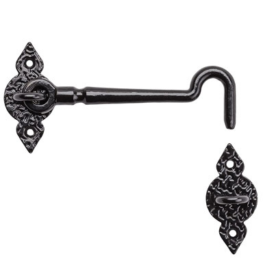 GATE HOOK BLACK 6"