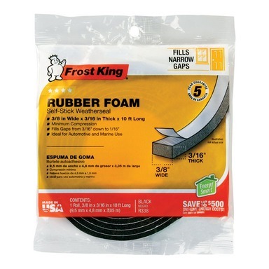 RBBR FOAM 3/8"X3/16"X10'