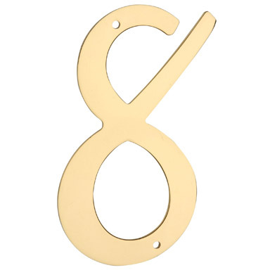 HOUSE NUMBER 8 GOLD 4"