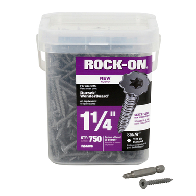 Rock-On No. 9  S X 1-1/4 in. L Star Round Head Cement Board Screws 750 pk