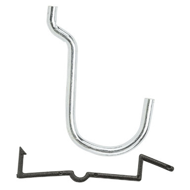 1" CURVED PEG BRD HOOK W LCK 6PK