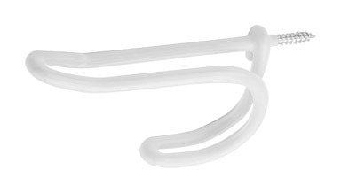 COAT & HAT HOOK WHITE COATED 2PK