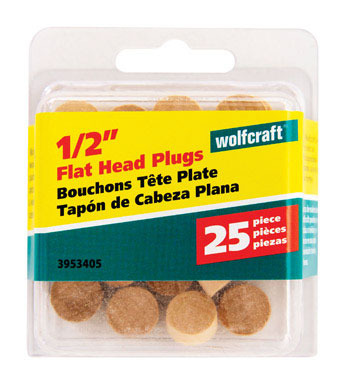 Wolfcraft Flat Birch Head Plug 1/2 in. D X 1/4 in. L 1 pk Natural