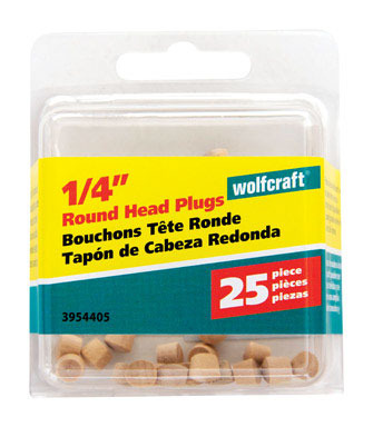 Wolfcraft Round Birch Head Plug 1/4 in. D X 0.225 in. L 1 pk Natural