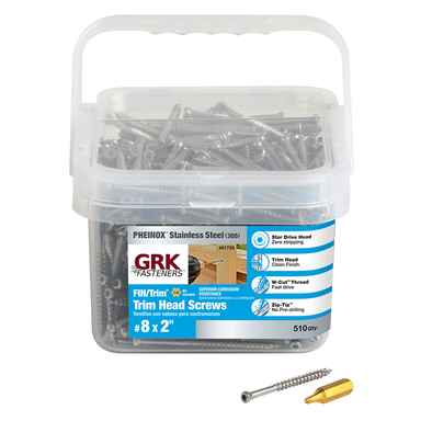 GRK SS TRIM SCREWS 8X2" 510PCS