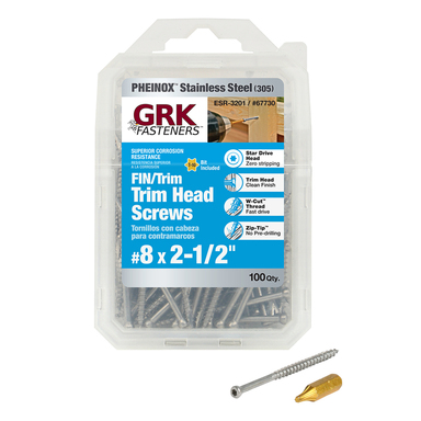 GRK SS TRIM SCRW 8X2 1/2" 100PCS