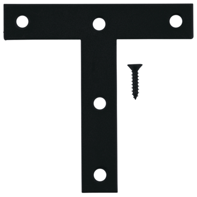 TEE PLATE BLK STL 4X4"
